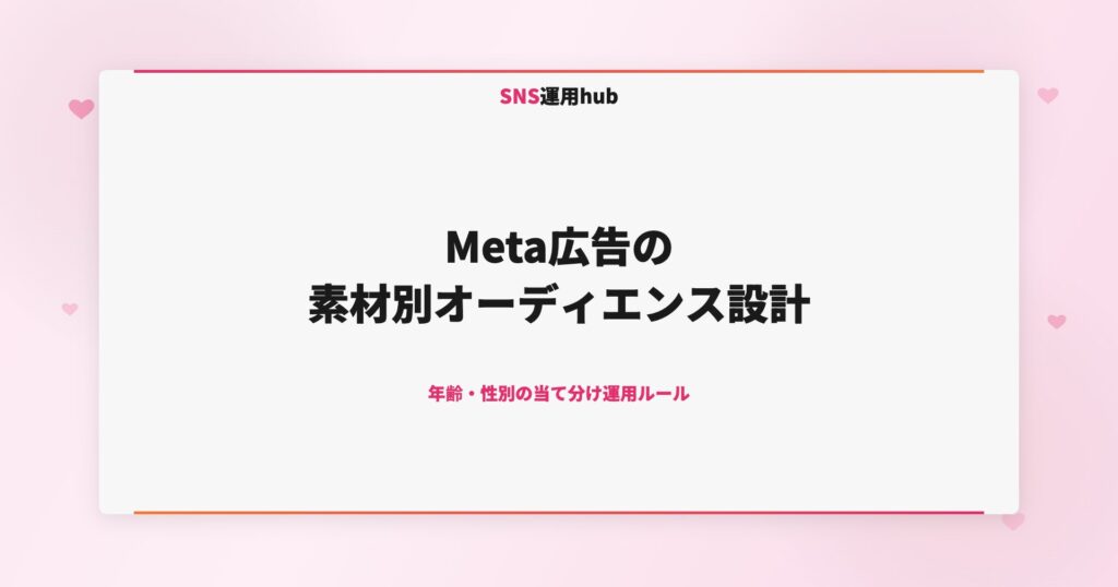 Meta広告の素材別オーディエンス設計｜年齢・性別の当て分け運用ルール