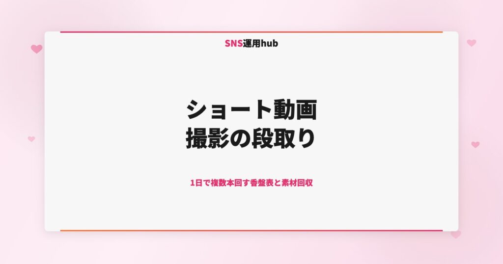 ショート動画撮影の段取り